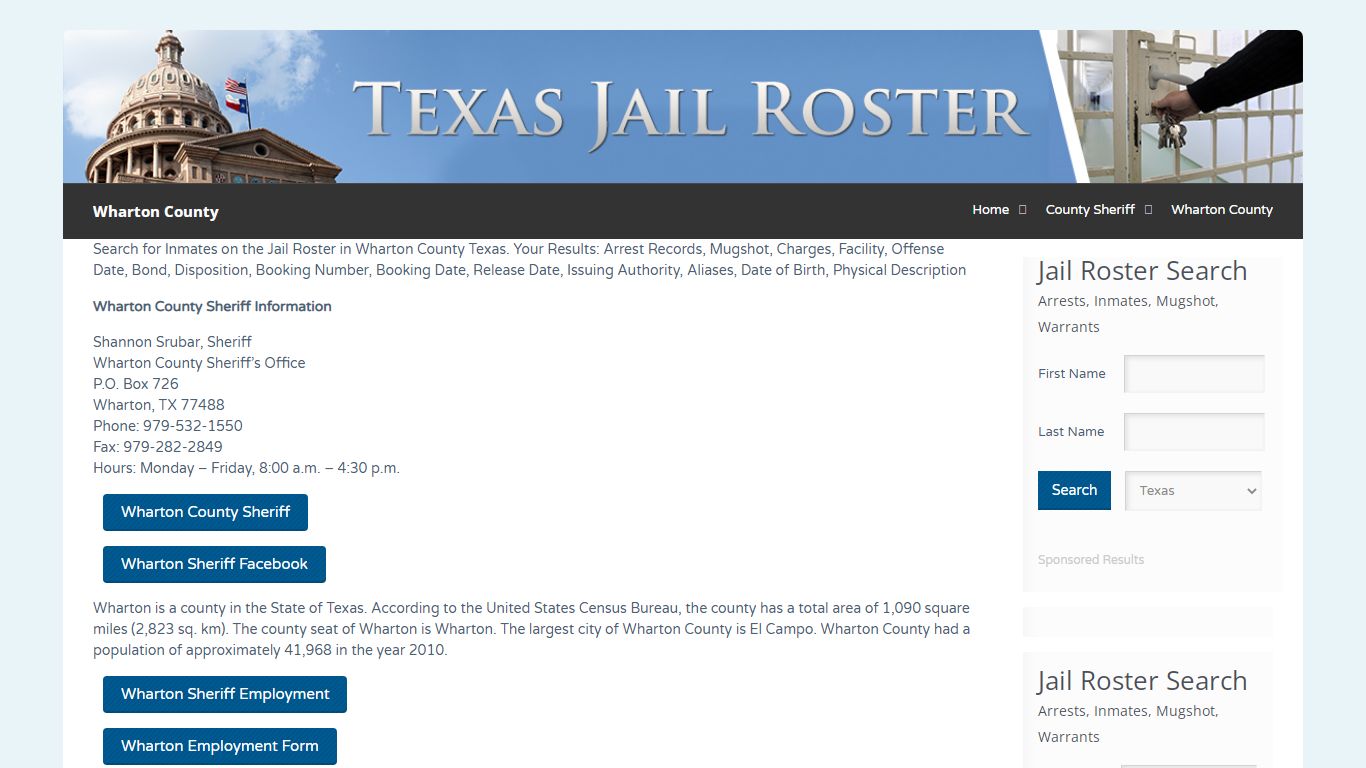 Wharton County | Jail Roster Search