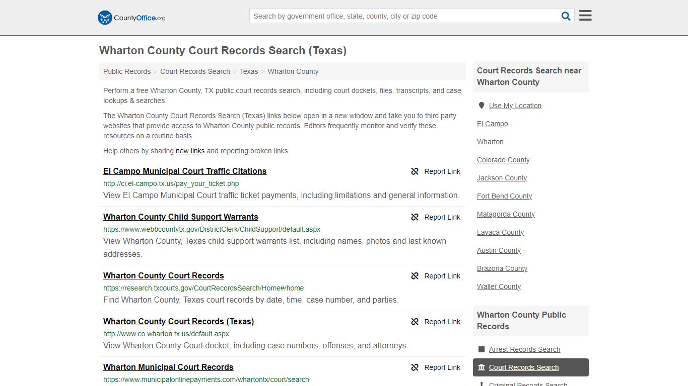 Court Records Search - Wharton County, TX (Adoptions, Criminal, Child ...